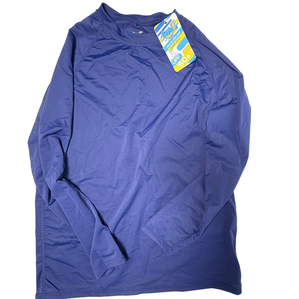 Rashguard 14-16Y Navy Blue Long Sleeve UPF 50+ Sun Protection Swim Shirt Semois